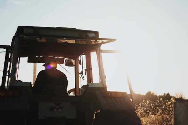 Farmer on a tractor